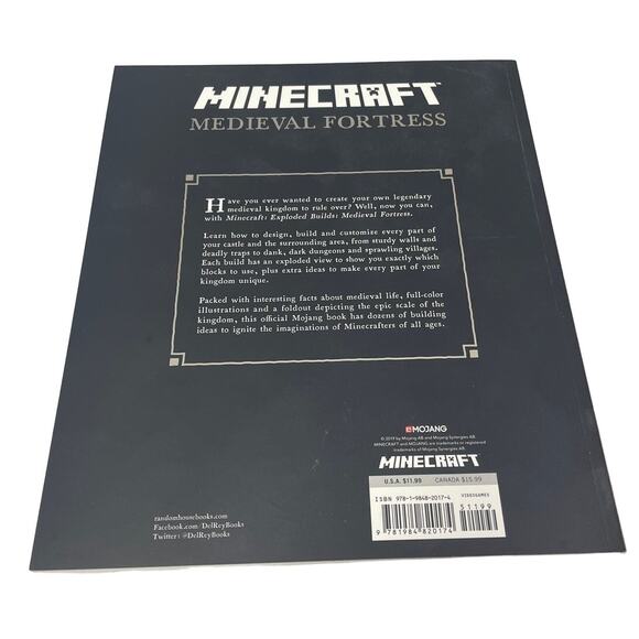 2019 Mojang Minecraft Medieval Fortress Exploded Builds Strategy Guide Book - Picture 2 of 2